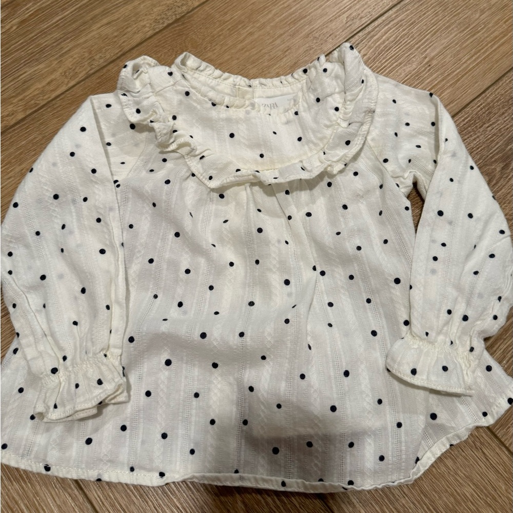 Zara White Dot Blouse